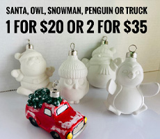 Santa, Owl, Snowman, Penguin or Truck